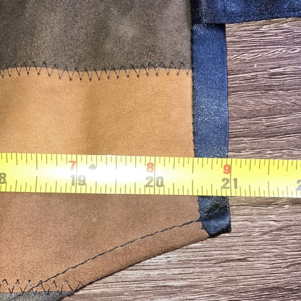 Vintage Unisex Union Khaki Leather Patch Vest Size Large